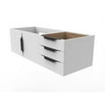 thumbnail image 3 of Alpine 48" Wood Floating Vanity Base in White with Black Handles, 3 of 5