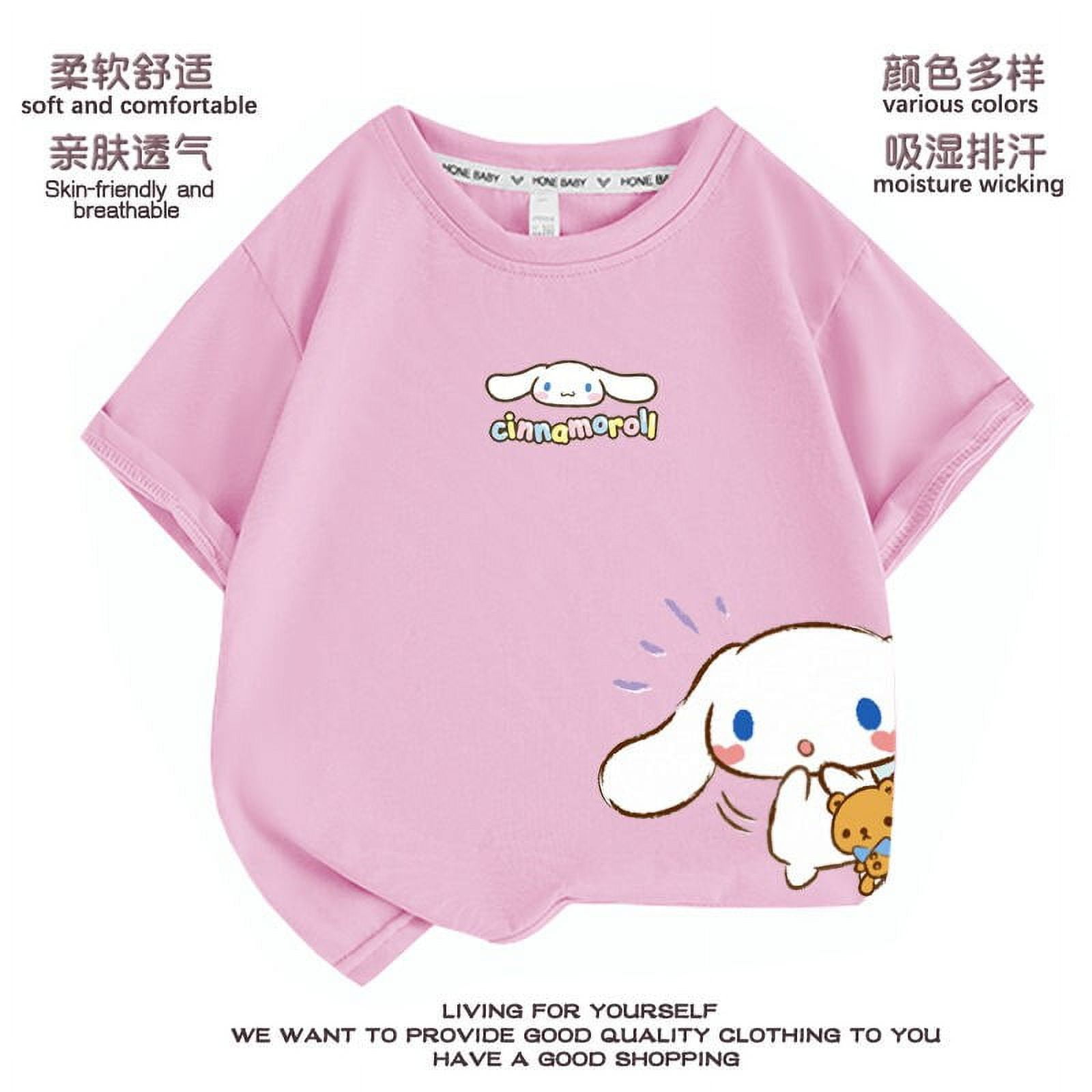 Kawaii Sanrio Hello Kitty T-shirt Cute Anime Cartoon Pure Cotton Short  Sleeve Sweat Uptake Comfortable Sports Top Holiday Gifts