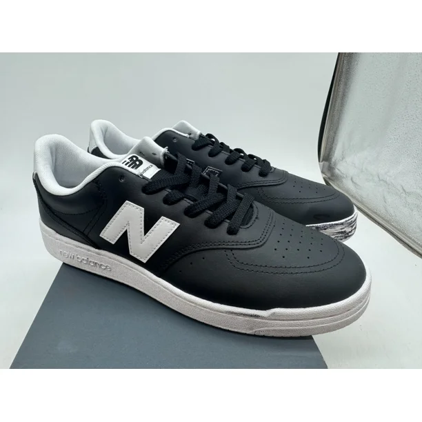 New Balance BB80 Sneakers Mens Black White Leather Lace-Up Low Top Trainer - 11