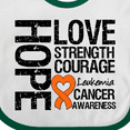 thumbnail image 4 of Inktastic Leukemia Cancer Hope Love Strength Boys or Girls Baby Bib, 4 of 4