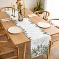 thumbnail image 3 of Christmas Table Runner 70 Inches Long Farmhouse Dress Scarves, Winter Xmas Trees Snowflakes Country Cabin Dining Tablerunner for Coffee Table/Kitchen Island/Party Décor, 13" x 70", 3 of 8
