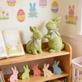 thumbnail image 2 of Resin Rabbit Figurine Set Floral Decor Easter Gift Home Decor Sculpture Two Rabbits Playing Ornament For Valentine's Day Tabletop Decor, 2 of 6