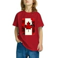 thumbnail image 4 of AUNVITO Kids Casual Short Sleeve Cotton T-shirt Stylish Cute Maple Leaf Print, 4 of 9