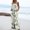 Green Wide Leg Jumpsuits for Women, variant on Dyegold Jumpsuits for Women Casual, Stretchy Jumpsuits for Women Ethnic Feather Print Summer Loose Casual Bib Long Pants Sleeveless ​Square Neck ​Rompers