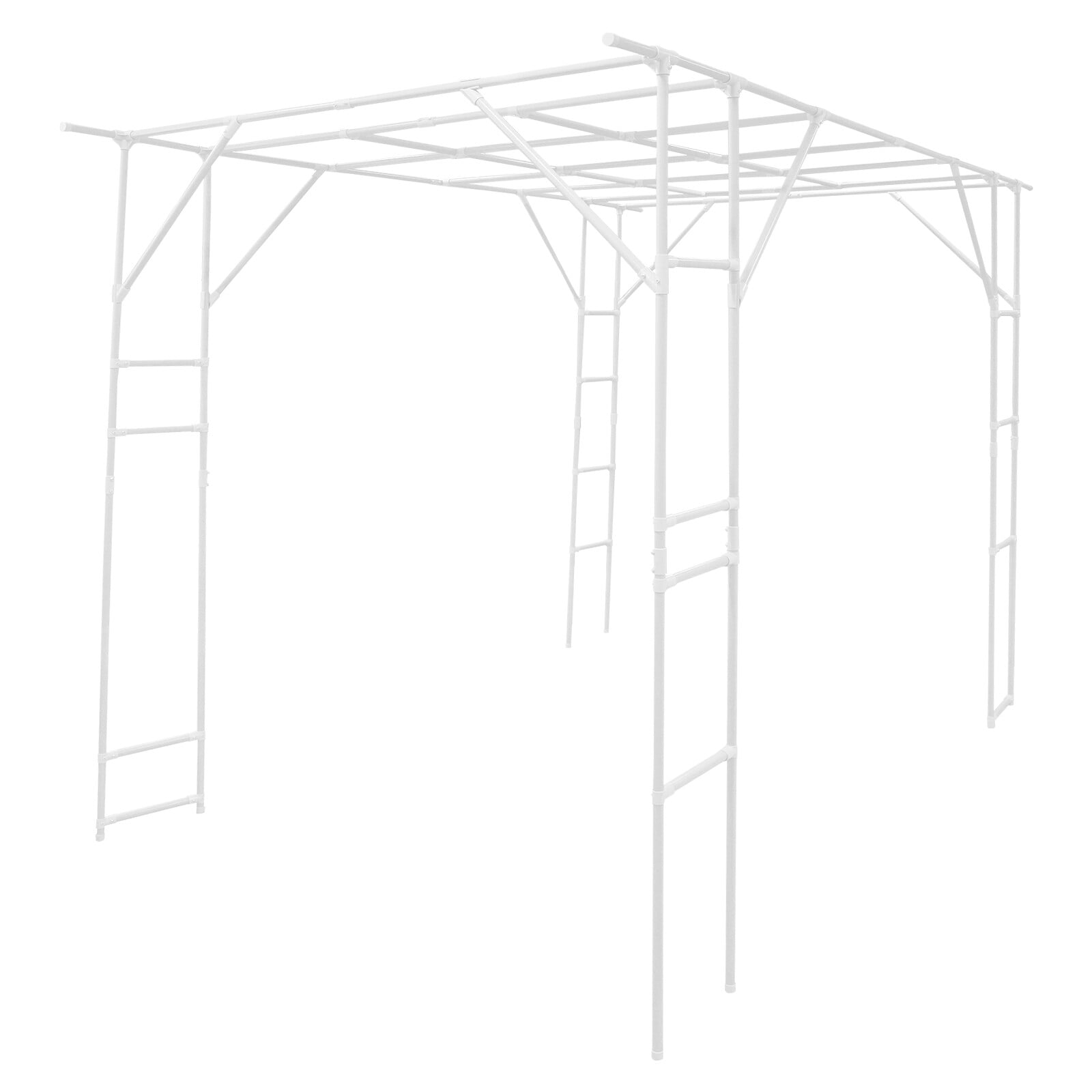 White Garden Arch Trellis 9.84 x 6.56 x 7.55Ft Tall Garden Arch Trellis Metal Plant Support Trellis Archway Plant Climbing Pergola for Vegetables Plant Cucumber Trellis Decoration - Green