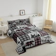 thumbnail image 2 of Erosebridal Rustic Pink Bedding Set King Vintage Buffalo Plaid Cabin Comforter Set Hunting Bear Deer Wolf Quilt Comforter Women,Woodland Wildlife Animal Bed Duvet Set Black Grey, 2 of 6