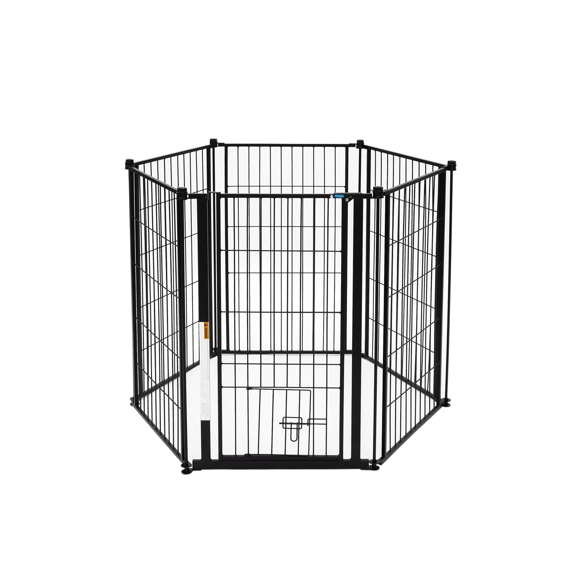 Carlson Extra Tall Heavy-Duty Pet Gate and Pen, 36-inch x 144-inch, Weather-Resistant, Walk Through Door, Black