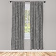 thumbnail image 3 of Ambesonne Houndstooth Curtains, Classic Simple Ornament, Pair of 28"x95", Charcoal Grey and White, 3 of 5