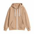 thumbnail image 6 of Women's Full Zip Hoodie, Oversized Long Sleeve Hooded Sweatshirt with Pockets, Casual Lightweight Zip Up Jacket, 6 of 7