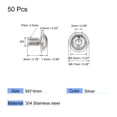 thumbnail image 2 of Uxcell M3 x 4mm 304 Stainless Steel Flanged Button Head Socket Cap Screws 50 Pack, 2 of 5