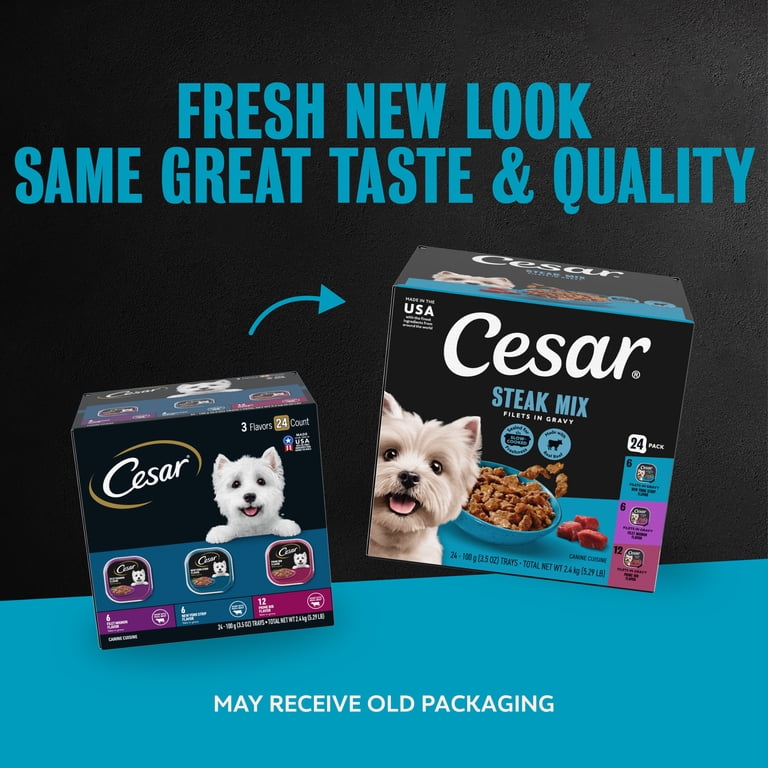 Cesar Filets in Gravy Variety Pack Dog Food, 24x3.5oz Trays photo 7