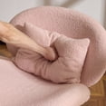 thumbnail image 2 of UBesGoo Nursery Rocking Chair, Modern Accent Chair with Padded Seat and Wooden Metal Frame, Teddy Fleece Upholstered Glider Rocker, Comfy Nest Style, Pink, 2 of 7