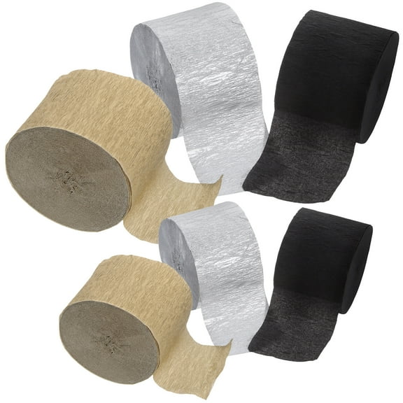 Greenadscape Black Paper Streamers For Diy Crafts 6Pcs 98.4*1.8In