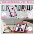 thumbnail image 4 of ELEHOLD Rugged Hybrid Case for Walmart ONN 10.1 Inch Tablet Gen 3 2022(Model:100071485), Tri-Layers Hard PC Soft Silicone Hidden Kickstand Anti-Scratch Shockproof Heavy Duty Kids Case,Navy + Rose, 4 of 7