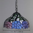 thumbnail image 3 of FSLiving Colorful Baroque Handmade Glass Shade Tiffany Style Antique Chandelier with 15ft Plug-in UL Dimmer Switch Cord with Iron Chain Decorative Pendant Light,Bulbs Not Included - 1 Pack, 3 of 8