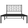 thumbnail image 6 of vidaXL Twin XL Metal Bed Frame with Headboard, Under Bed Storage, Noise Free, Black, No Mattress, 6 of 10