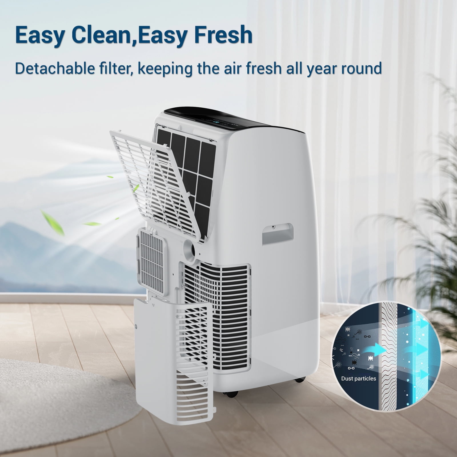 DuraComfort Portable Air Conditioner for Room, 14000 BTU, 450 Sq Ft, White, 10200BTU(SACC)