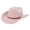 Pink, variant on Ethnic Style Wide Brim Hemming Faux Leather Belt Decor Jazz Hat Western Cowboy Cowgirl Fedora Hat Fashion Accessories