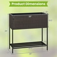 thumbnail image 3 of Gymax Elevated Planter Box Raised Garden Bed w/ Rattan Surface Bottom Storage Shelf, 3 of 10