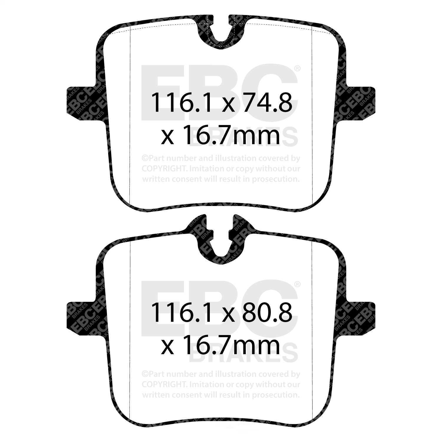 EBC Brakes Redstuff Premium Fast Street Pad For All Engine Sizes Fits select: 2020-2023 BMW X5 M50I, 2018-2023 BMW M5