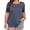 Dark blue, variant on Solid Color Plus Size Women Short Sleeve Crew Neck Casual Pleated Tee Shirt