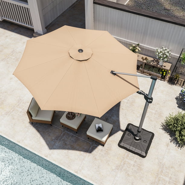 LAUSAINT HOME 11FT Patio Umbrella, Outdoor Large Cantilever Umbrella