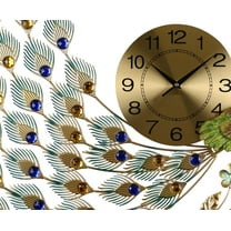 Three Star Import & Export YC1050 31 x 24 in. Peacock Wall Clock