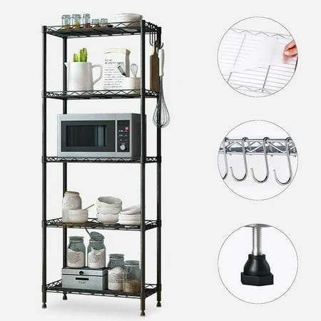 Asewan 5 Tier Wire Shelving Metal Wire Shelf Storage Rack Durable