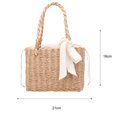 thumbnail image 4 of Bolso portátil tejido hecho a mano para playa de verano, cesta cuadrada de paja para mujer, bolso Vintage, 4 of 6