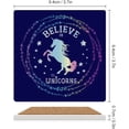 thumbnail image 3 of GZHJMY Square Drink Coasters, 1 Pcs Cute Unicorn with Text Believe in Unicorn Absorbent Ceramic Coffee Coasters for Drinks with Cork Base Housewarming Gift for Home Decor, 3 of 6