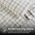 thumbnail image 4 of Superior Plaid Flannel Cotton Sheet Set, Queen, Beige, 4 of 14