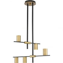 5 Light Chandelier in Architectural Style-16.5 inches Tall and 18 inches Wide-Matte Black/Olde Brass Finish Bailey Street Home 372-Bel-4652223