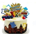 thumbnail image 2 of Superhero Cake Decorations Superhero Themed Party Decoration City Cake Border Decoration, 2 of 4
