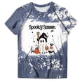 thumbnail image 4 of TTUHYWXI Halloween Tshirts Women Ghost Reading T-Shirt Short Sleeve Spooky Season Pumpkin Graphic V Neck Tops Halloween Shirt Women(Blue,3XL), 4 of 5
