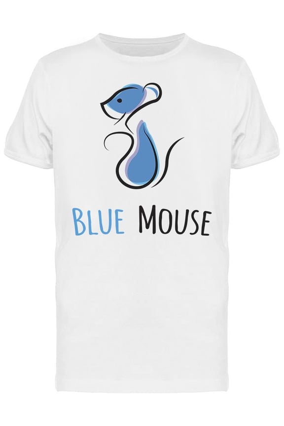 Blue Mouse Sketch T-Shirt Men -Image by Shutterstock, Male Large