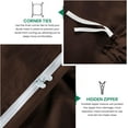 thumbnail image 3 of Cruiz Linen 500 Thread-Count Egyptian Cotton 3-PC Duvet Cover Set Hidden Zipper Closure With Corner Ties - Cal-King Size ( 98" x 104" ) Inches, (Chocolate), 3 of 4
