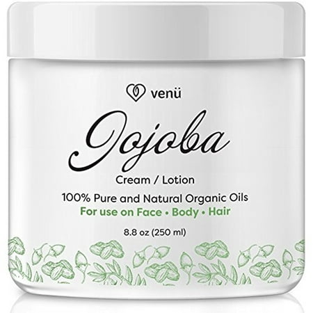 Jojoba Oil Cream Lotion For Dry and Oily Skin – Organic Daily Moisturizer For Face, Body and Hair – All Natural Essential Oils Cleanser and Acne Treatment – by