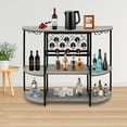 thumbnail image 6 of Wine Rack Table 3-Layer Wine Bar Cabinet Freestanding Floor Shelf for Liquor Glasses, 6 of 12