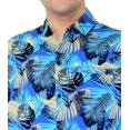 thumbnail image 4 of HAPPY BAY Men's Holiday Tropical Party Aloha Shirts Short Sleeve Button Down Beach Hawaiian Shirt for Men 4XL Leaves, Blue, 4 of 4
