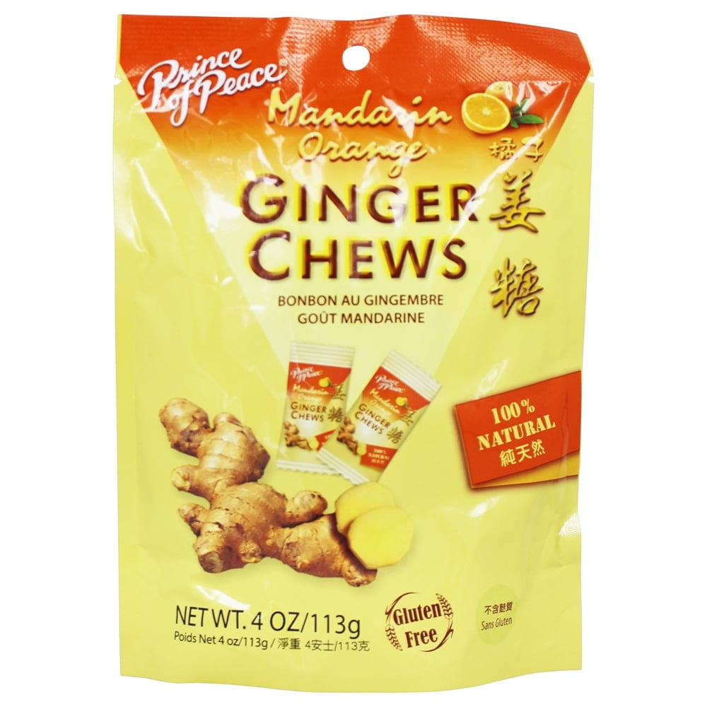 Prince of Peace Ginger Chews 100 Natural Mandarin Orange 4 oz