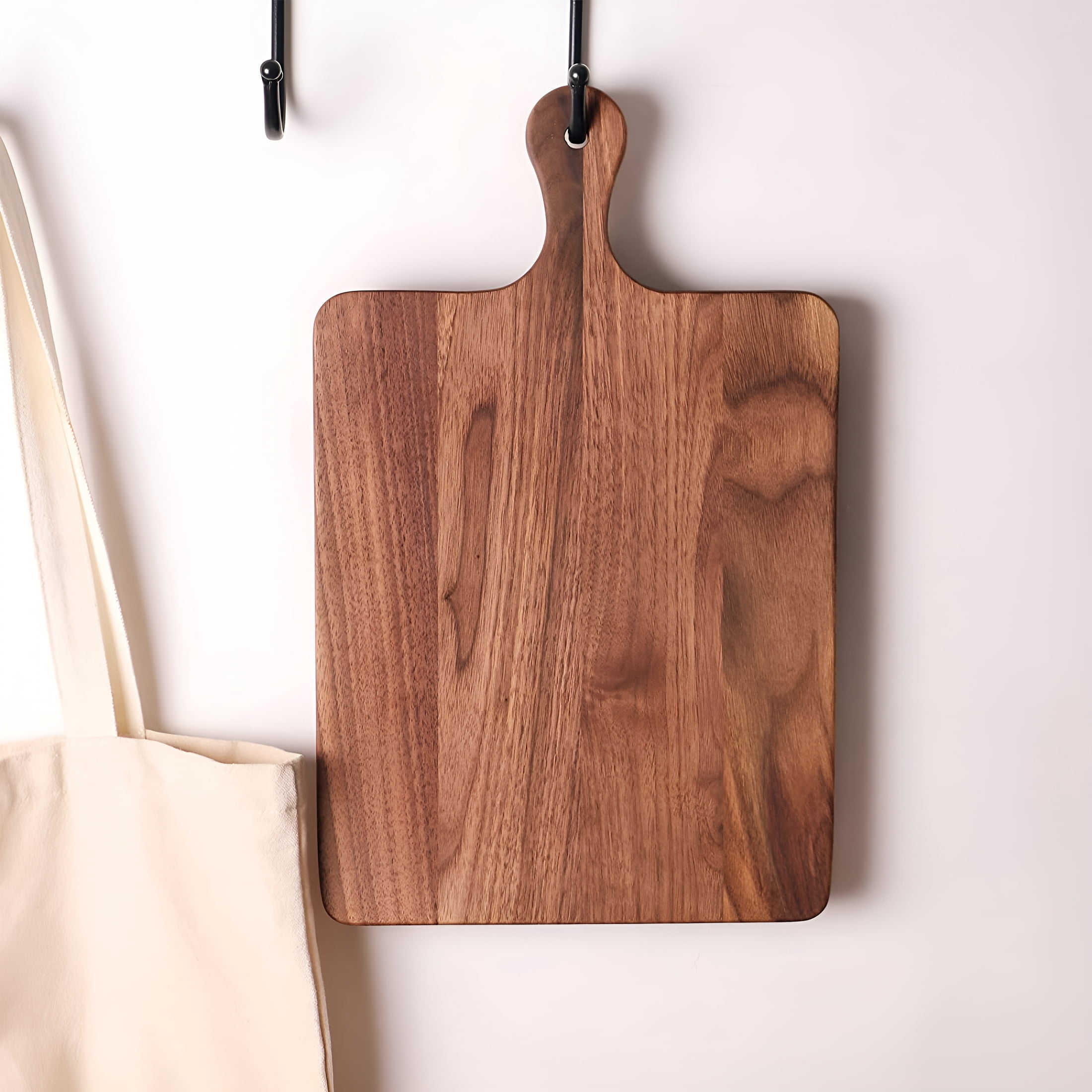 ACDANC 2026 New Wood Walnut Cutting Board for Kitchen,Wooden Chopping Board with Handle to Hang,Square Bread Pizza Cheese Board,Charcuterie Board Used for Serving Platter 15.7X9.8"