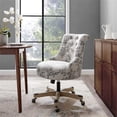 thumbnail image 2 of UrbanPro Rolling Fabric & Wood Swivel Office Chair in Gray/Natural, 2 of 8