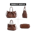 thumbnail image 2 of Deago Tote Bag for Women PU Leather Shoulder Handbags Fashion Hobo Crossbody Bags Bucket Purse with Adjustable Shoulder Strap (Brown), 2 of 9