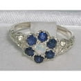 thumbnail image 5 of LBG 10k White Gold Natural Opal & Sapphire Womens Vintage Daisy Ring - Size 9.75, 5 of 5