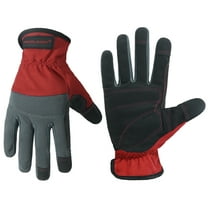 HANDLANDY Mens Work Gloves Touch screen, Utility Mechanic Gloves, Flexible Breathable Fit- Padded Knuckles & Palm