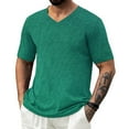 thumbnail image 2 of Mens Summer New Casual Short Sleeved Shirt Big and Tall Workout Bodybuiling Muscle Tops Fashion Hawaiian Vacation Travel Classic V Neck Short Sleeved Shirt, 2 of 7