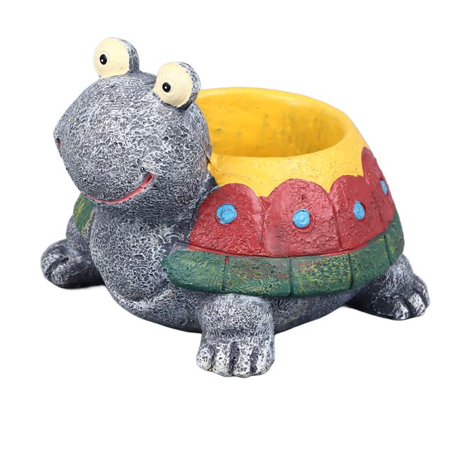 Plant Succulent Planter Tortoise Shape Drainage Holes Stable Base Durable Resin Flower Pot For Cactus Plant Micro Landscape