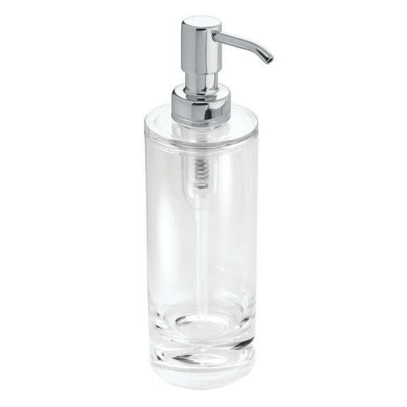iDesign Eva Soap and Lotion Dispenser Pump, for Kitchen or Bathroom Countertop - Clear/Chrome