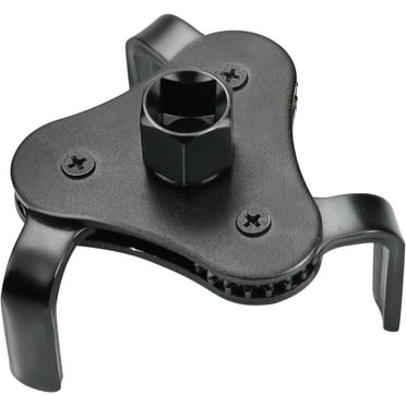 Universal Adjustable Oil Filter Wrench from 2-1/2 Inch to 4-1/2 Inch for Motorcycles Cars Trucks 3 Jaw 2 Way Black Oil Filter Removal Tool