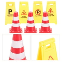 Pretyzoom 1 Set Traffic Cones Plastic Yellow for Classroom Teaching and Theme Parties
